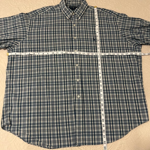 Ralph Lauren Blake Mens XXL‎ Plaid L/S Button Down Shirt Blue White Lightweigt - Picture 7 of 7